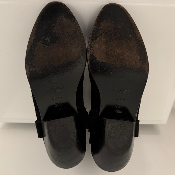 SAINT LAURENT WEST Suede Ankle Harness Boots - VG - 38 1/2 - Picture 7 of 14